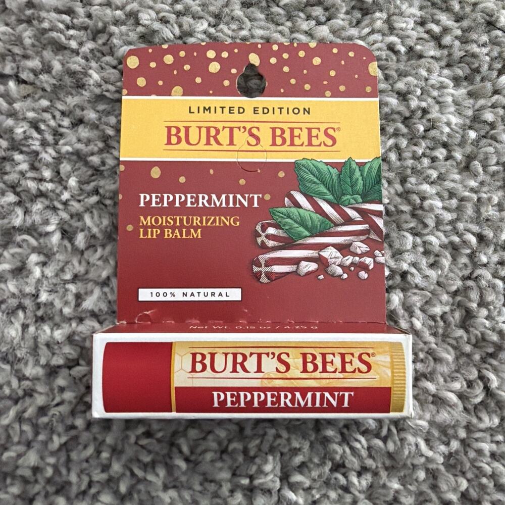 Burt's Bees Peppermint Lip Balm Blister Holiday NEW